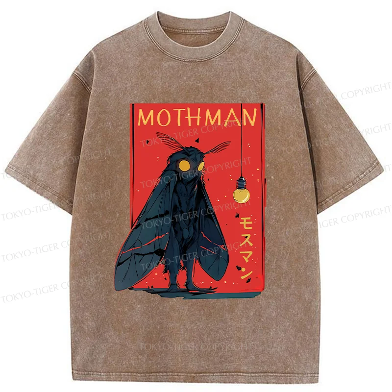 Tokyo-Tiger Mothman Chasing Light Washed T-Shirt