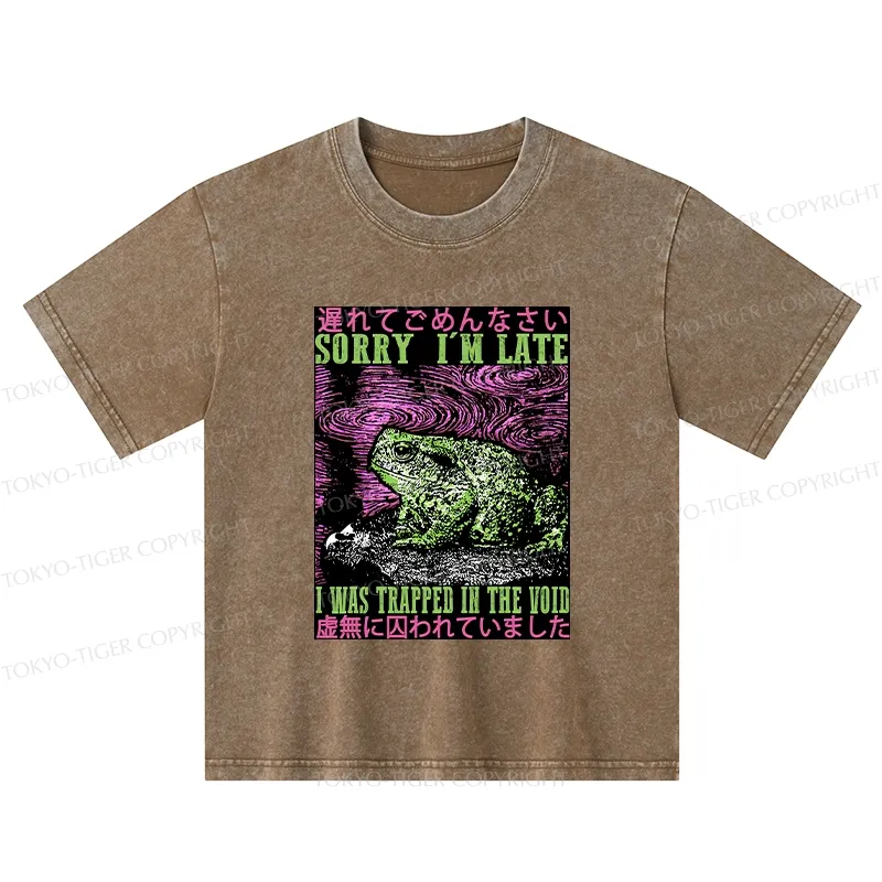 Tokyo-Tiger Frogs Trapped In The Void Kids Washed T-Shirt