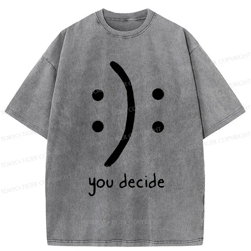 Tokyo-Tiger Laugh Or Sad Washed T-Shirt