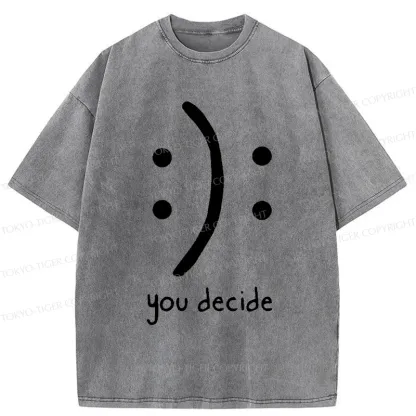 Tokyo-Tiger Laugh Or Sad Washed T-Shirt