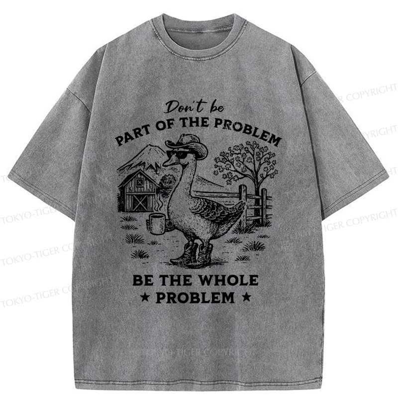 Tokyo-Tiger Silly Goose With Sunglasses Washed T-Shirt