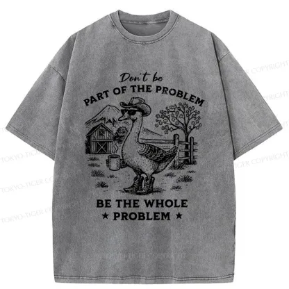 Tokyo-Tiger Silly Goose With Sunglasses Washed T-Shirt