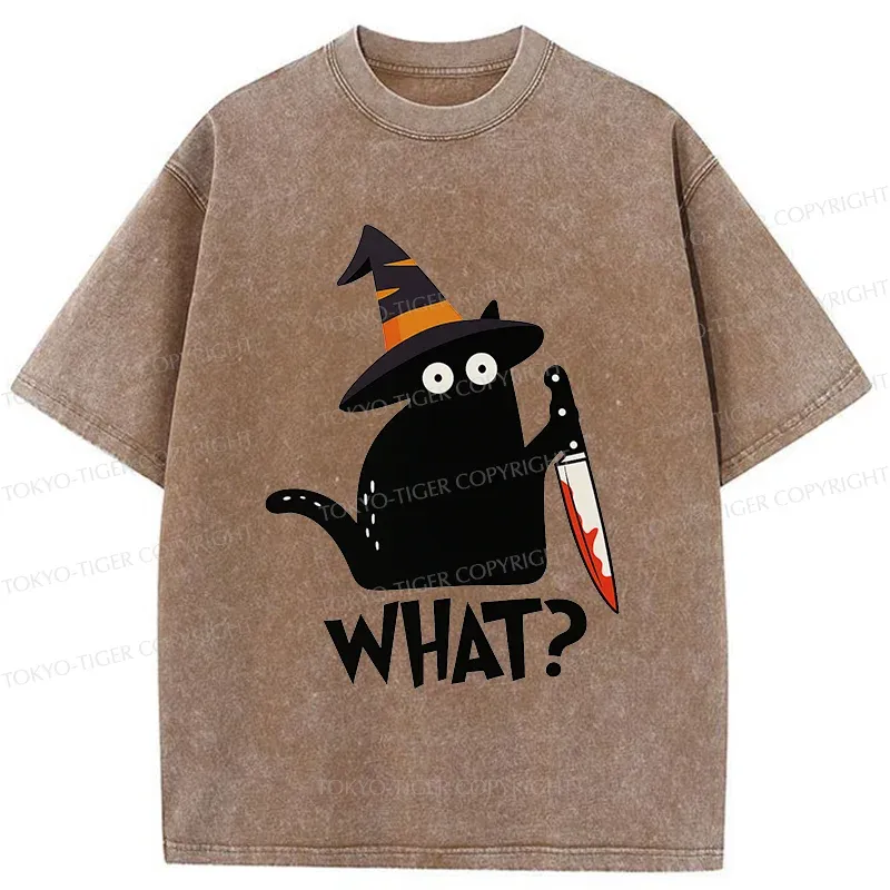 Tokyo-Tiger Halloween Back Cat Washed T-Shirt