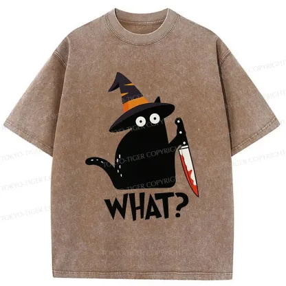 Tokyo-Tiger Halloween Back Cat Washed T-Shirt
