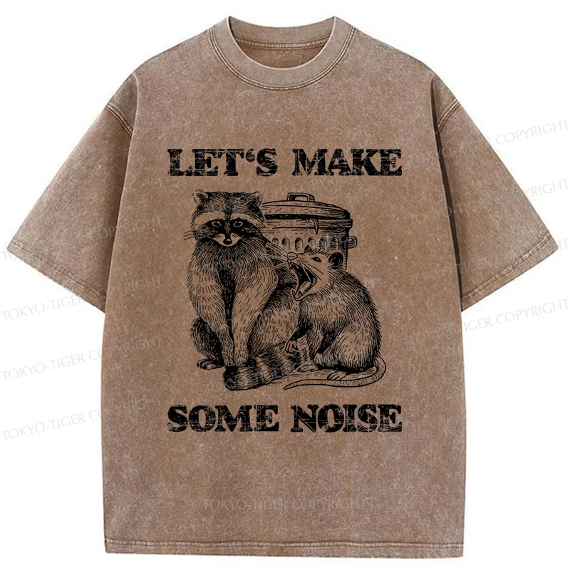 Tokyo-Tiger Noisy Raccoons And Possums Washed T-Shirt