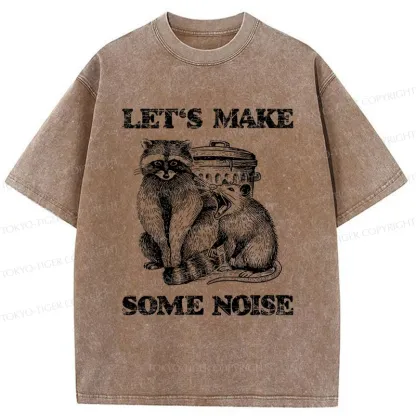 Tokyo-Tiger Noisy Raccoons And Possums Washed T-Shirt