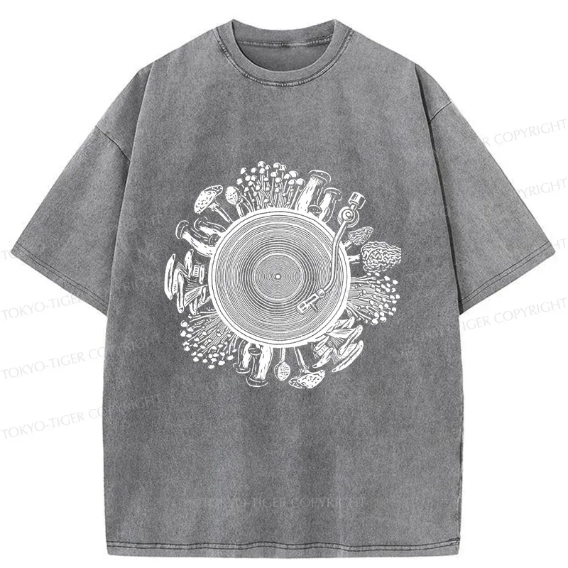 Tokyo-Tiger Plant Record Washed T-Shirt