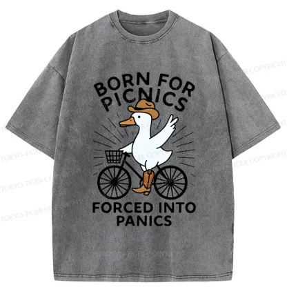 Tokyo-Tiger Born For Picnics Funny Washed T-Shirt