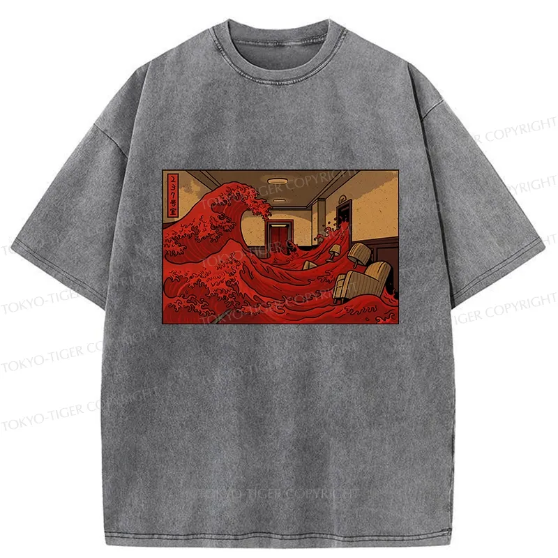 Tokyo-Tiger The Great Wave Off Room 237 Washed T-Shirt