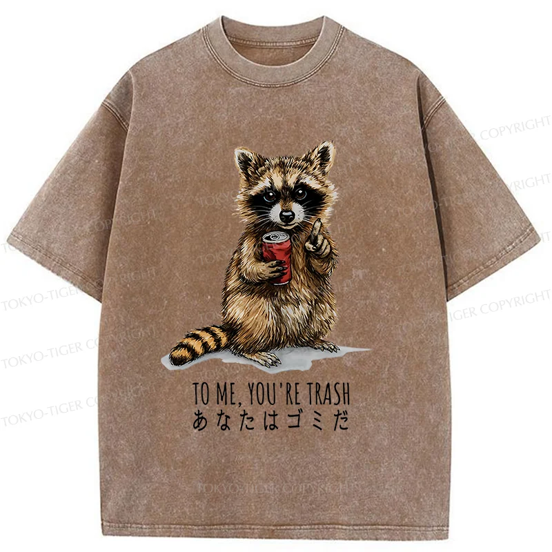 Tokyo-Tiger Raccoon's Favorite Trash Washed T-Shirt