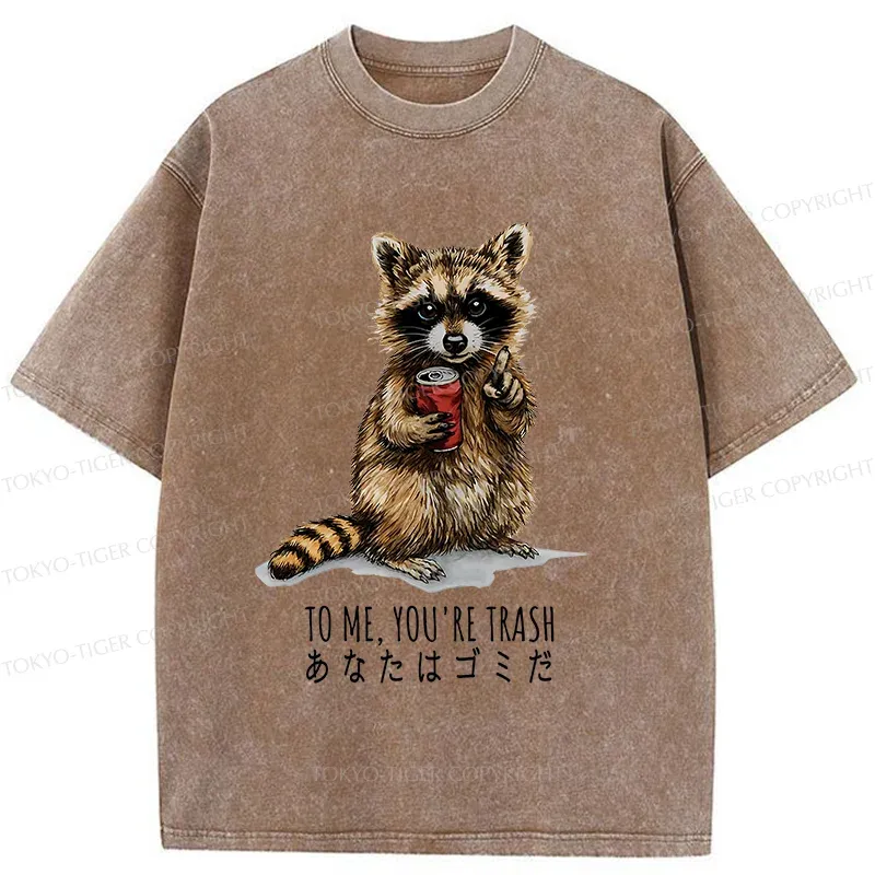 Tokyo-Tiger Raccoon's Favorite Trash Washed T-Shirt