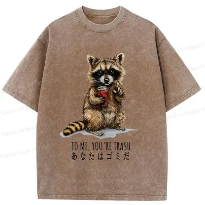 Tokyo-Tiger Raccoon's Favorite Trash Washed T-Shirt
