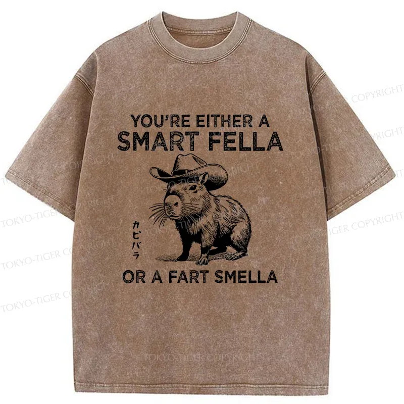 Tokyo-Tiger Smart Capybara Washed T-Shirt