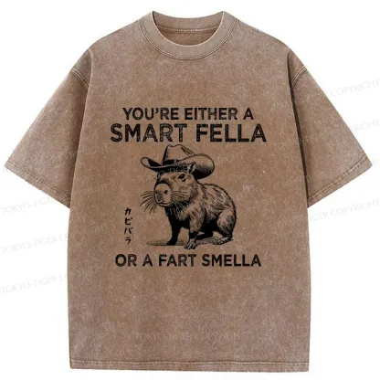 Tokyo-Tiger Smart Capybara Washed T-Shirt