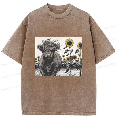 Tokyo-Tiger Cow In The Wind Washed T-Shirt