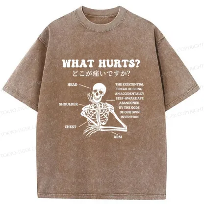 Tokyo-Tiger A Skeleton In Pain Washed T-Shirt