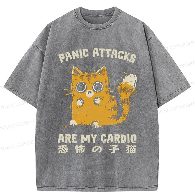 Tokyo-Tiger Frightened Kitten Washed T-Shirt