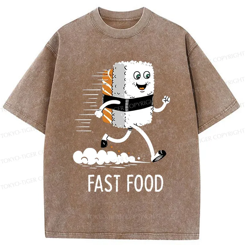 Tokyo-Tiger Running Sushi Washed T-Shirt