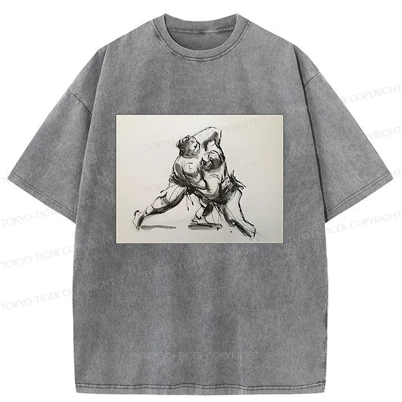 Tokyo-Tiger Sumo Sketch Washed T-Shirt