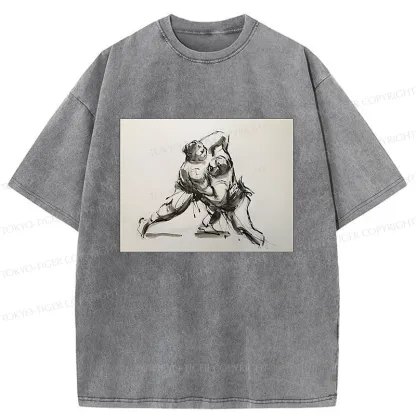 Tokyo-Tiger Sumo Sketch Washed T-Shirt