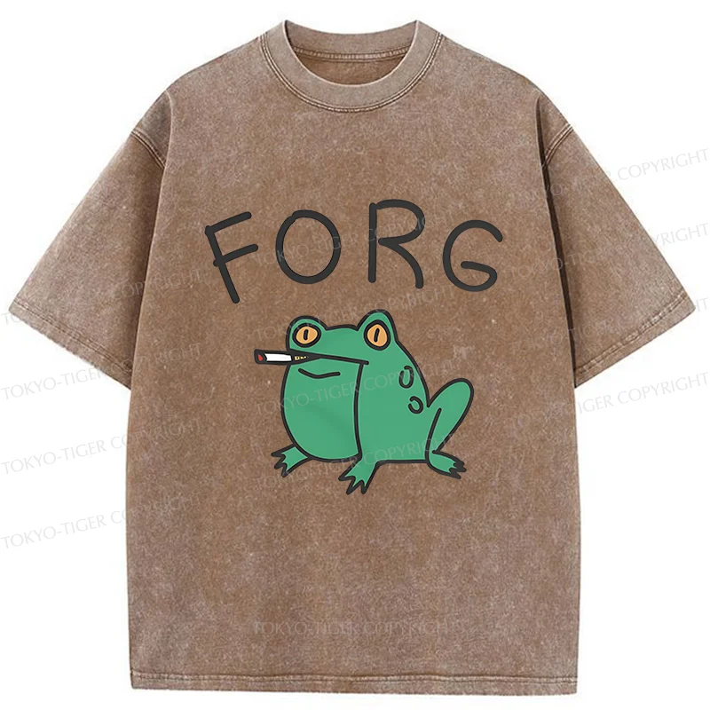 Tokyo-Tiger Smoking Frog Washed T-Shirt