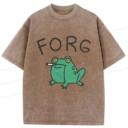 Tokyo-Tiger Smoking Frog Washed T-Shirt