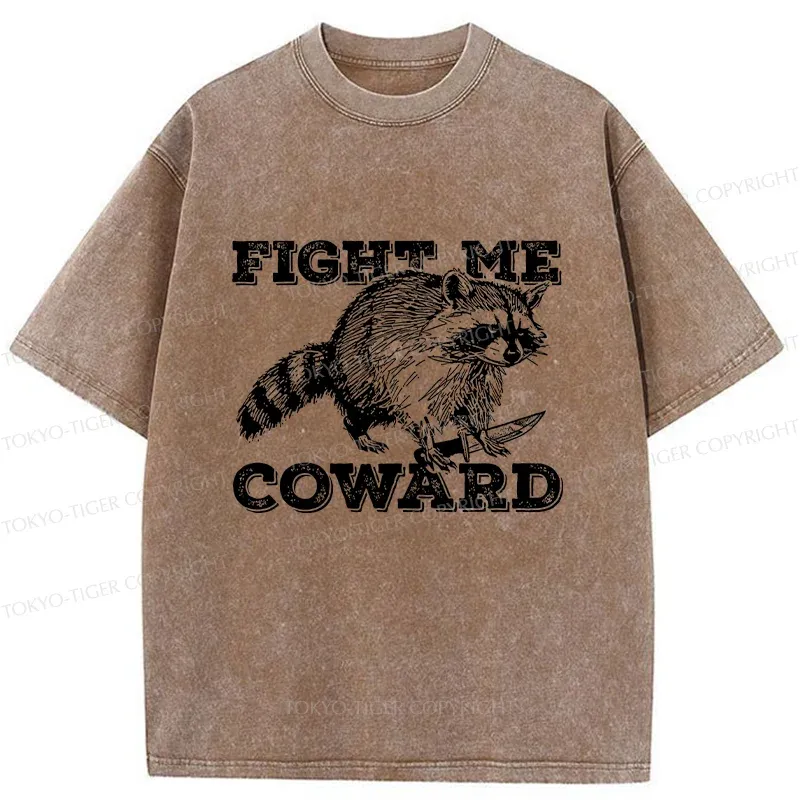 Tokyo-Tiger Raccoon With A Knife Washed T-Shirt