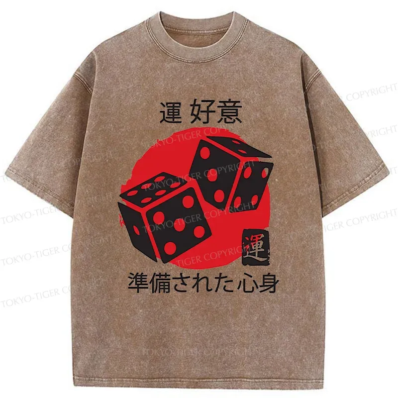 Tokyo-Tiger Lucky Sieve Washed T-Shirt