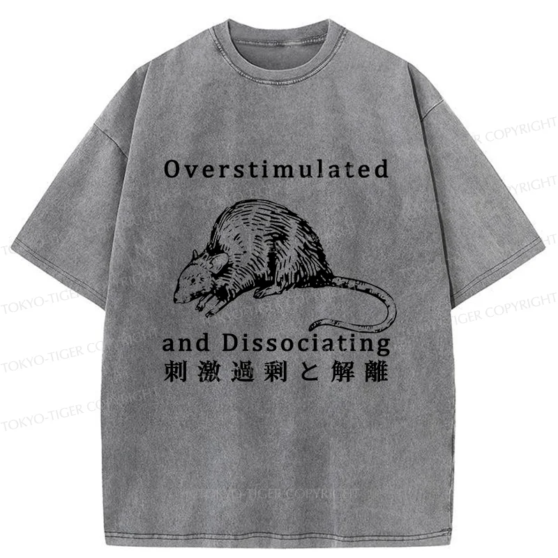 Tokyo-Tiger Stimulated Mice Washed T-Shirt