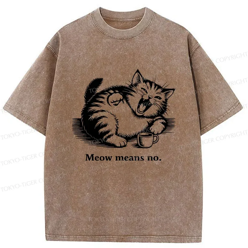 Tokyo-Tiger Laughing Cat Washed T-Shirt
