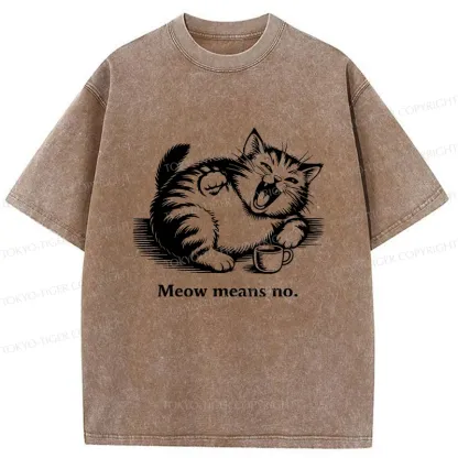 Tokyo-Tiger Laughing Cat Washed T-Shirt