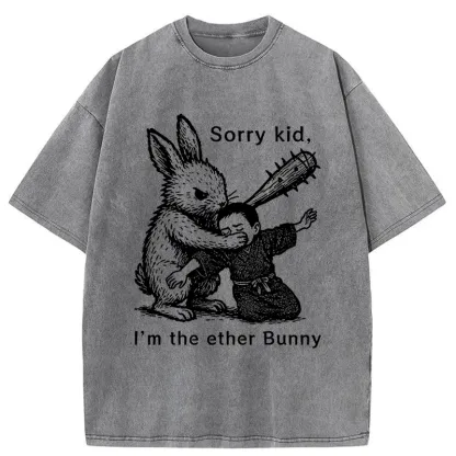 Tokyo-Tiger Bad Rabbit Funny Washed T-Shirt