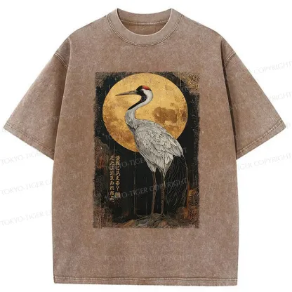 Tokyo-Tiger Vintage Japanese Crane Washed T-Shirt