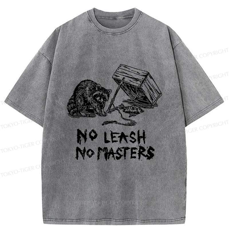 Tokyo-Tiger Raccoon Waiting For Prey Washed T-Shirt