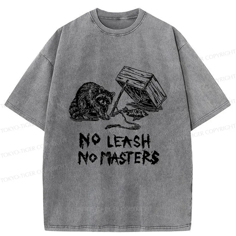 Tokyo-Tiger Raccoon Waiting For Prey Washed T-Shirt