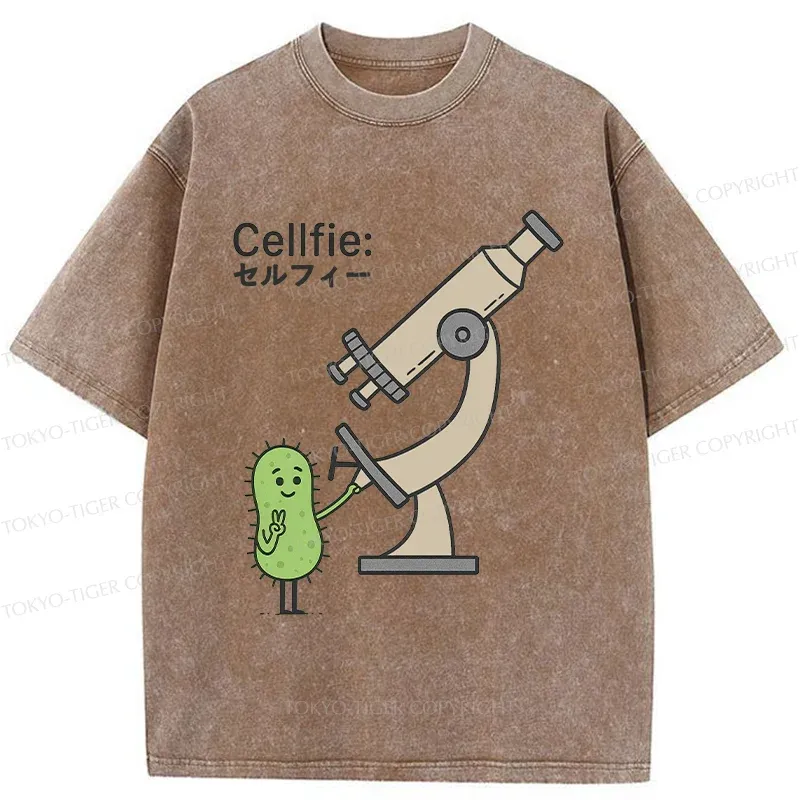 Tokyo-Tiger Cell Selfie Washed T-Shirt