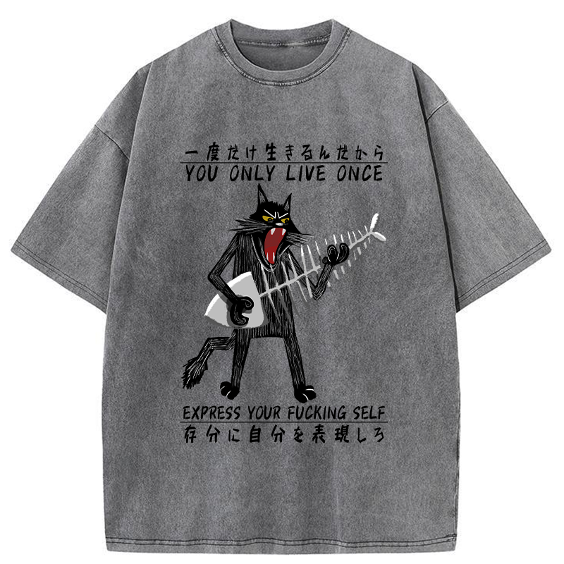 Tokyo-Tiger You Only Live Once Washed T-Shirt