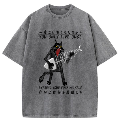 Tokyo-Tiger You Only Live Once Washed T-Shirt