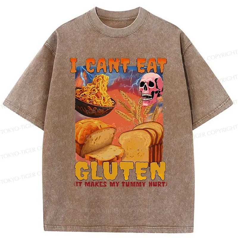 Tokyo-Tiger I Can't Eat Gluten Washed T-Shirt