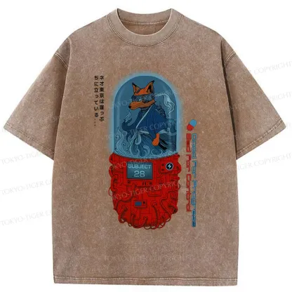 Tokyo-Tiger Fox Samurai Washed T-Shirt