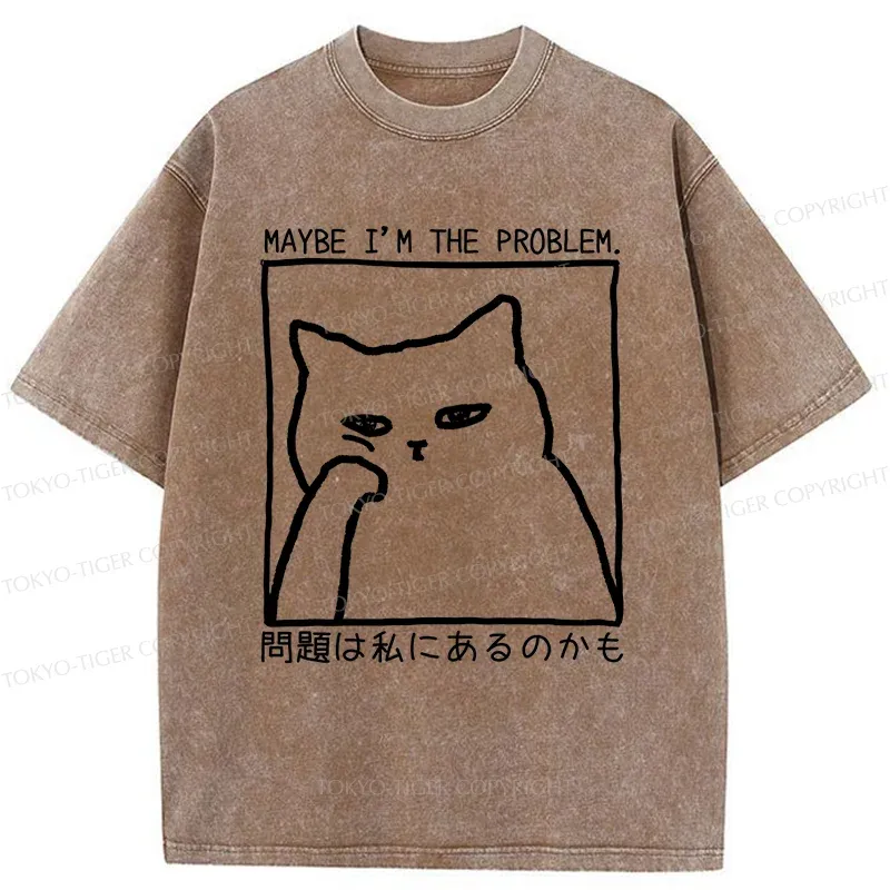 Tokyo-Tiger Cat Is Doubting Itself Washed T-Shirt