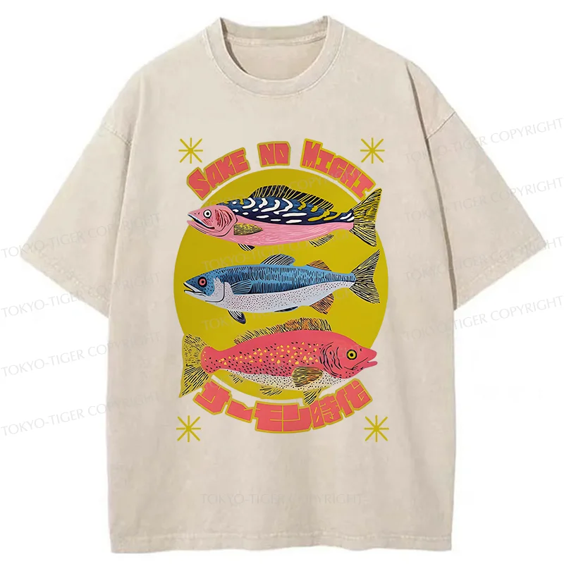 Tokyo-Tiger Vintage Japanese Sardines Washed T-Shirt