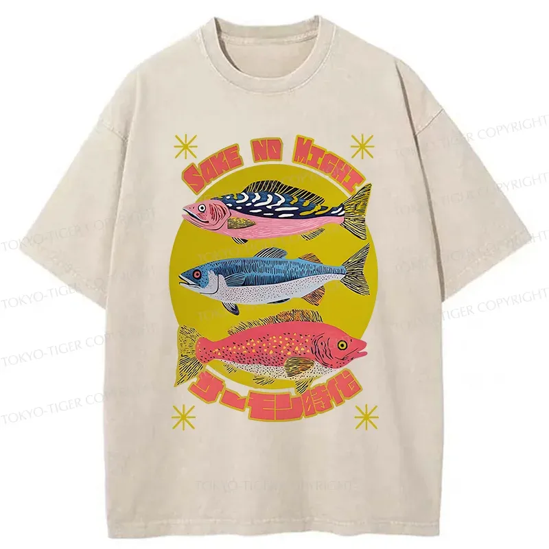 Tokyo-Tiger Vintage Japanese Sardines Washed T-Shirt