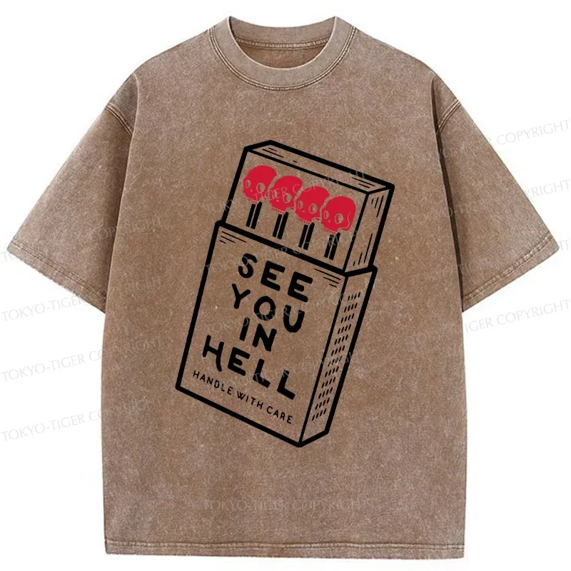 Tokyo-Tiger Skull In A Matchbox Washed T-Shirt Sale