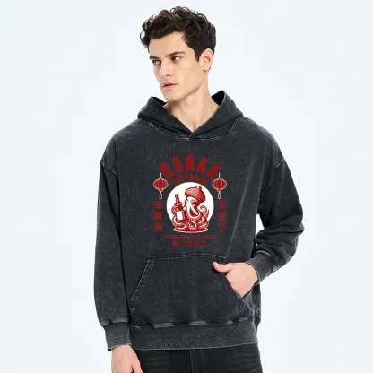 Tokyo-Tiger Retro Osaka Octopus Washed Hoodie