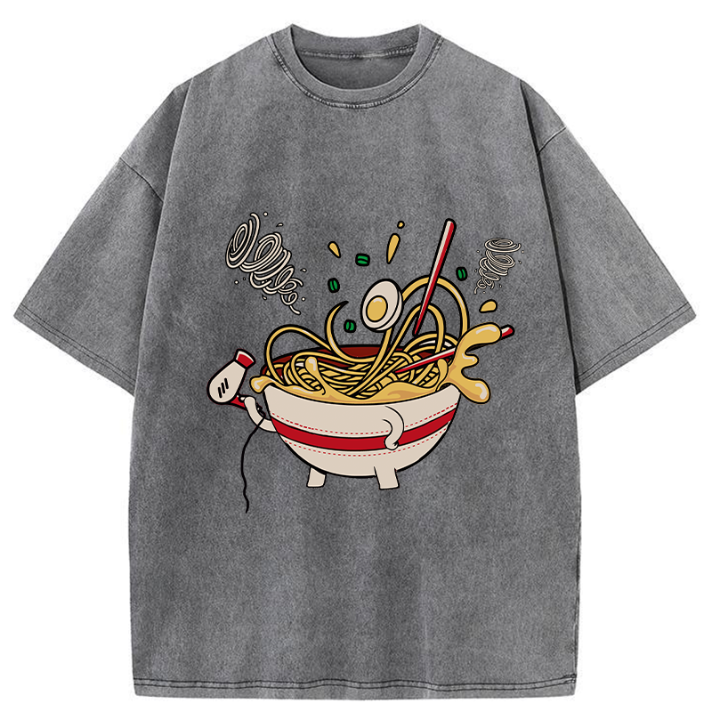 Tokyo-Tiger Ramen In The Wind Washed T-Shirt