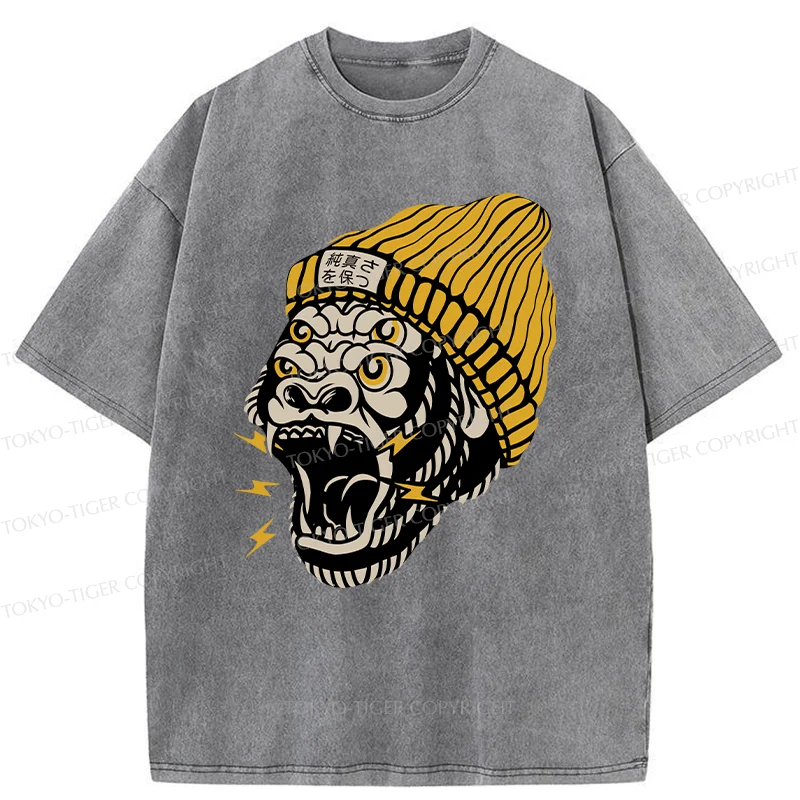 Tokyo-Tiger Howler Monkey Washed T-Shirt