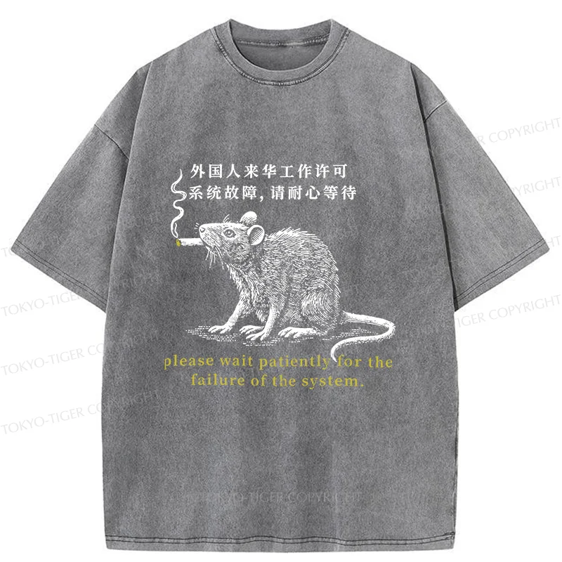 Tokyo-Tiger Travel Permit Washed T-Shirt