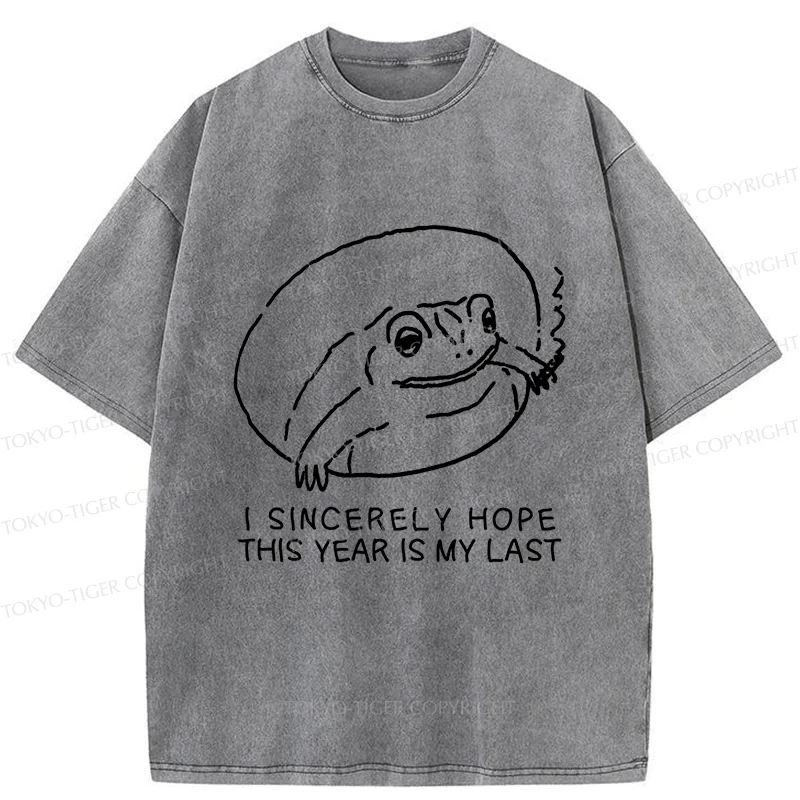 Tokyo-Tiger Melancholy Frog Washed T-Shirt
