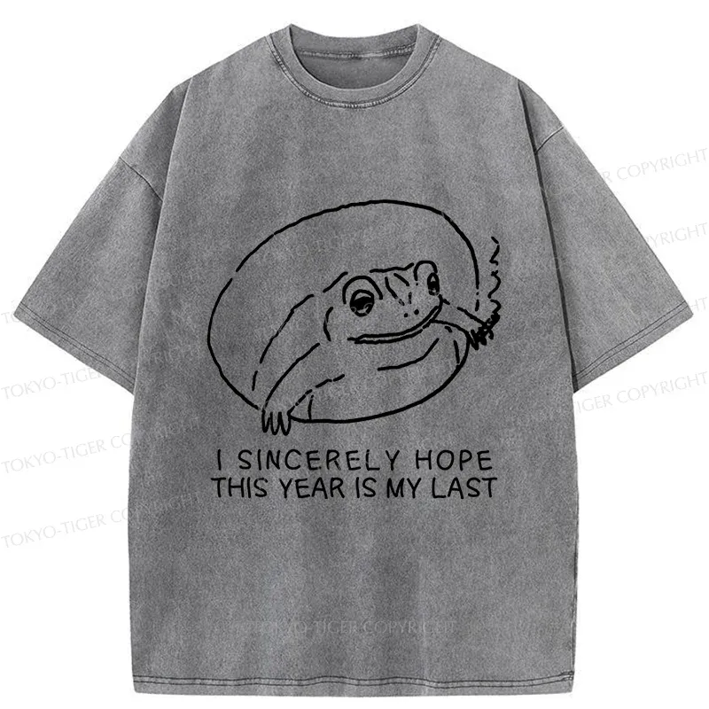 Tokyo-Tiger Melancholy Frog Washed T-Shirt